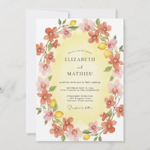 Invitation Mariage Jaune Terre Cuite Citron Eucalyptus