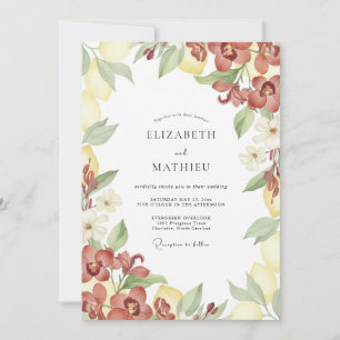 Invitation Mariage Jaune Terre Cuite Citron Eucalyptus