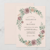 Invitation Mariage Jaune Turquoise Enjoué d'Été (Devant / Derrière)