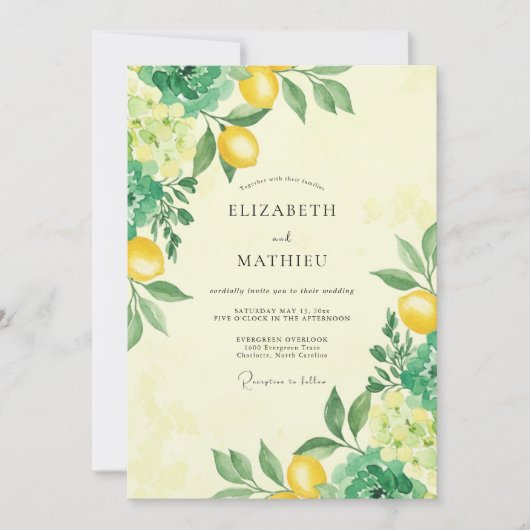 Invitation Mariage Jaune Vibrant Amalfi (Devant)