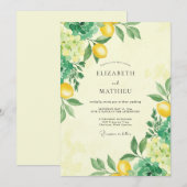 Invitation Mariage Jaune Vibrant Amalfi (Devant / Derrière)