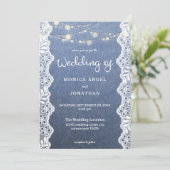 Invitation Mariage Jean Lace & Guirlandes Lumineuses (Debout devant)