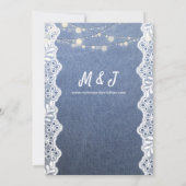 Invitation Mariage Jean Lace & Guirlandes Lumineuses (Dos)