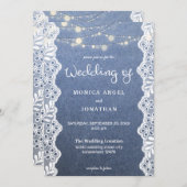 Invitation Mariage Jean Lace & Lumières de Chaîne (Devant / Derrière)