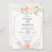 Invitation MARIAGE | Jolie aquarelle fleurs de printemps (Devant)