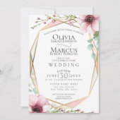 Invitation Mariage | Jolies fleurs et feuillage d'anémones (Devant)