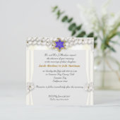 Invitation Mariage juif à baldaquin de fleurs blanches (Debout devant)