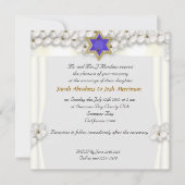 Invitation Mariage juif à baldaquin de fleurs blanches (Devant)