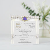 Invitation Mariage juif chuppah aux fleurs blanches (Debout devant)