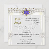 Invitation Mariage juif chuppah aux fleurs blanches (Devant)