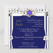 Invitation Mariage juif chuppah aux fleurs blanches (Devant)