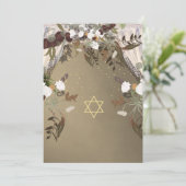 Invitation Mariage juif Chuppah Elégant Rustique Floral (Debout devant)