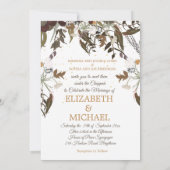 Invitation Mariage juif Chuppah Elégant Rustique Floral (Dos)