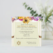 Invitation Mariage juif d'auvent floral (Debout devant)