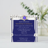 Invitation Mariage juif de chuppah de fleurs blanches (Debout devant)