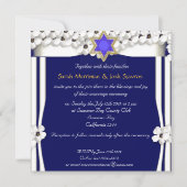 Invitation Mariage juif de chuppah de fleurs blanches (Devant)