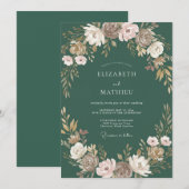 Invitation Mariage Juniper Peint Pétale (Devant / Derrière)