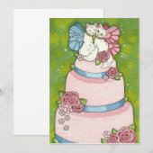 Invitation Mariage Kitty Fairy Cake Décoration de gâteau d'in (Devant / Derrière)