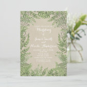 Invitation Mariage Kraft Botanique Feuillu Rustique (Debout devant)