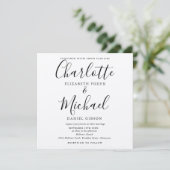 Invitation Mariage Kraft Élégant Script Noir Rustique (Debout devant)