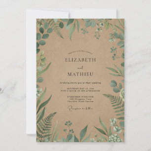 Invitation Mariage Kraft Eucalyptus Fougère
