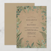 Invitation Mariage Kraft Eucalyptus Fougère (Devant / Derrière)