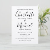 Invitation Mariage Kraft Rustique Écriture Signature Noire  (Debout devant)