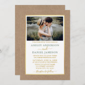 Invitation Mariage Kraft Vert Sage moderne (Devant / Derrière)