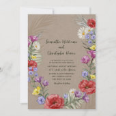 Invitation Mariage Kraft & Violet Bohème Fleur Sauvage (Devant)