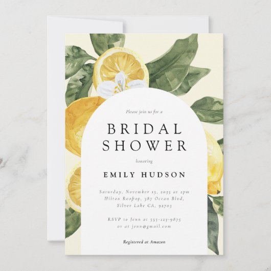 Invitation Mariage : la Citronnade est le Squeeze Principal (Devant)