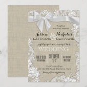 Invitation Mariage Lace et Bow Pays Rustique (Devant / Derrière)