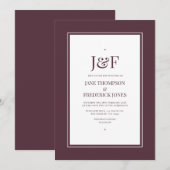 Invitation Mariage Laque Cerise (Devant / Derrière)
