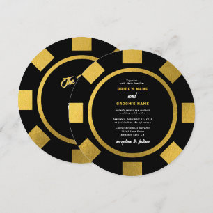 Invitation Mariage Las Vegas Jetons de Poker Parfait Accord