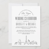 Invitation Mariage Las Vegas | Ligne Skyline Déco Moderne (Devant)
