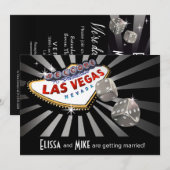 Invitation Mariage Las Vegas Starburst argent noir (Devant / Derrière)