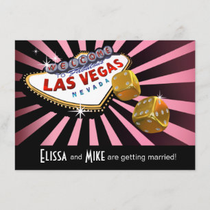 Invitation Mariage Las Vegas Starburst rose noir or