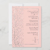Invitation Mariage latéral Confetti Parties scintillant argen (Devant)