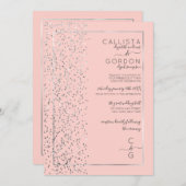 Invitation Mariage latéral Confetti Parties scintillant argen (Devant / Derrière)