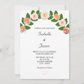 Invitation Mariage Laurel & Rose Flowers (Devant)
