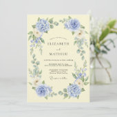 Invitation Mariage Laurier Fleur de Pervenche (Debout devant)