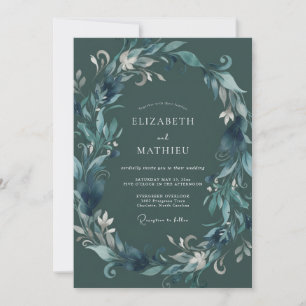 Invitation Mariage Laurier Vert de Teint