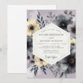 Invitation Mariage Lavande Ardoise Painterly (Devant / Derrière)