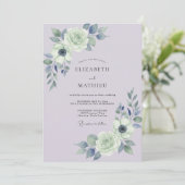 Invitation Mariage Lavande Armoise Ranunculus Sage (Debout devant)