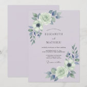 Invitation Mariage Lavande Armoise Ranunculus Sage (Devant / Derrière)