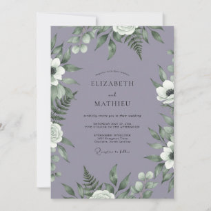 Invitation Mariage Lavande Boisée aux Ambiances Maussades