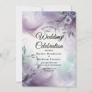Invitation Mariage Lavande Brume et Chuchotements Aquarelle