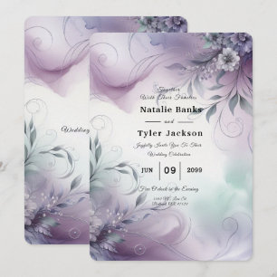 Invitation Mariage Lavande Brume et Chuchotements Aquarelle