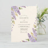 Invitation Mariage Lavande Charmant Lilas (Debout devant)