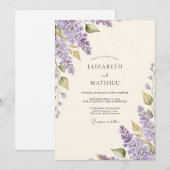 Invitation Mariage Lavande Charmant Lilas (Devant / Derrière)
