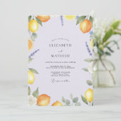 Invitation Mariage Lavande Citron Eucalyptus (Debout devant)